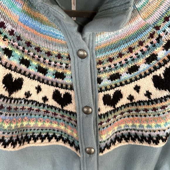 Free People Emily knit and soft felted button up sweatshirt size Medium NWT - Picture 12 of 17